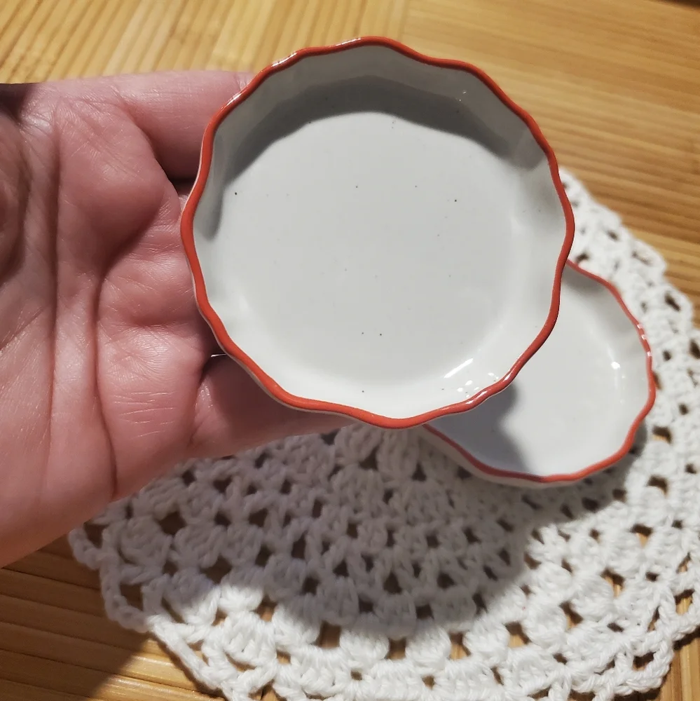 Irregular Edge Recycled Ceramic Trinket Dish Cream/Orange - Hearth & Hand™ with